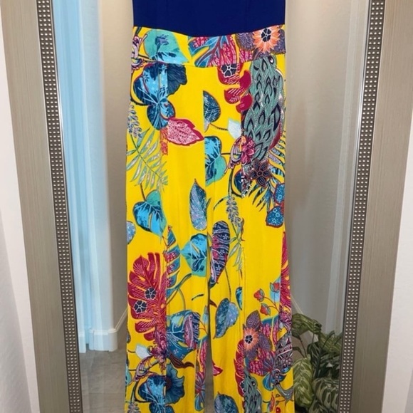 Boutique Yellow and Blue Jumpsuit - Picture 2 of 7